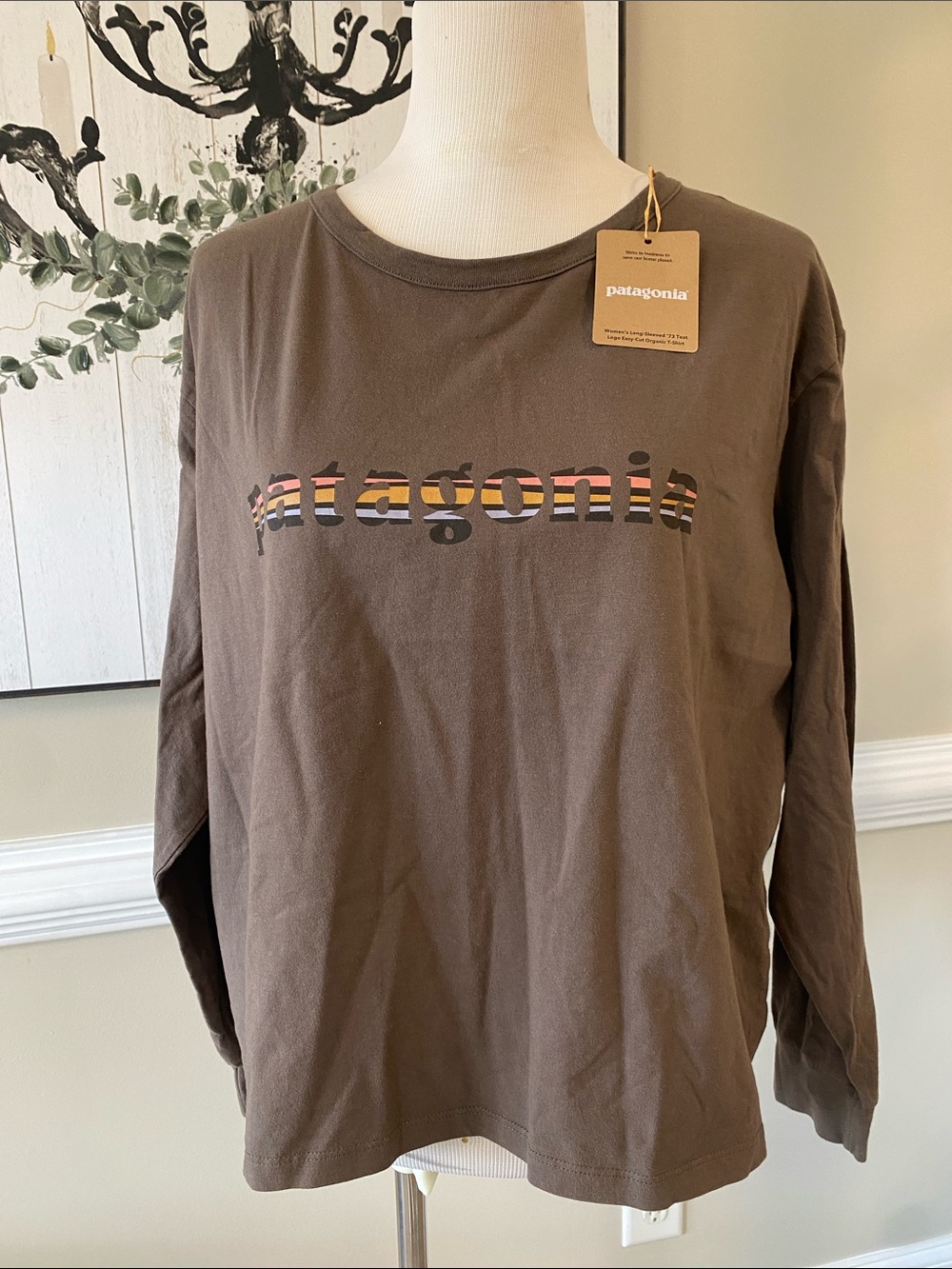 Patagonia Women’s Long Sleeved ‘73 Text Logo Easy-Cut Organic T-Shirt